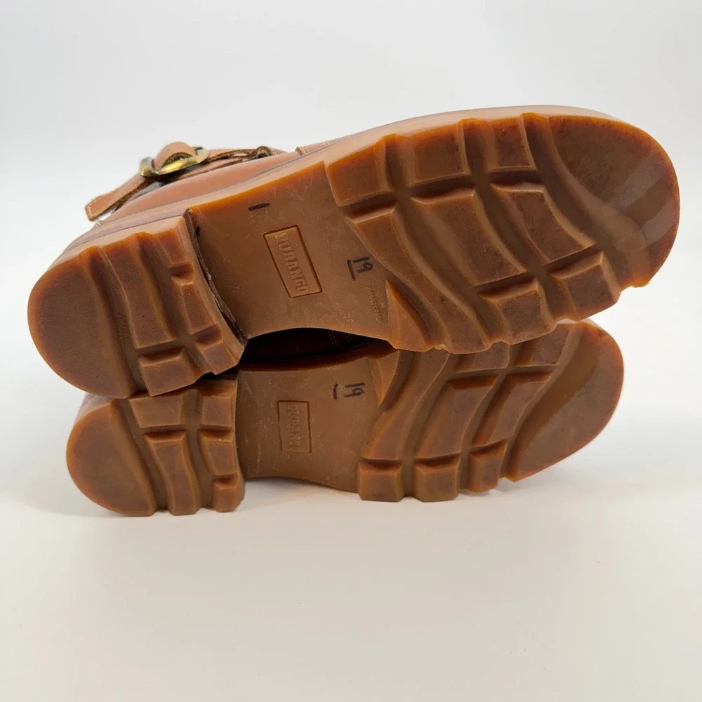 Durango SW1472 Mens Tan Leather Square Toe Buckle Ankle Boots Size 9.5‎ D Brazil
